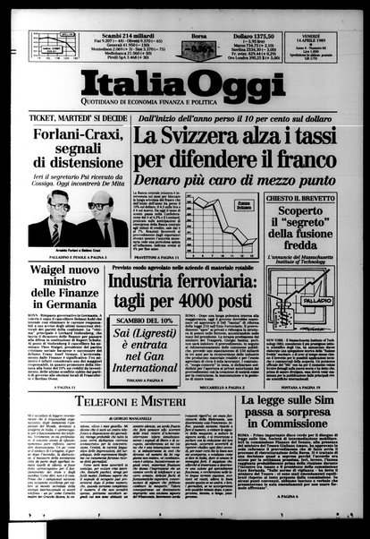 Italia oggi : quotidiano di economia finanza e politica